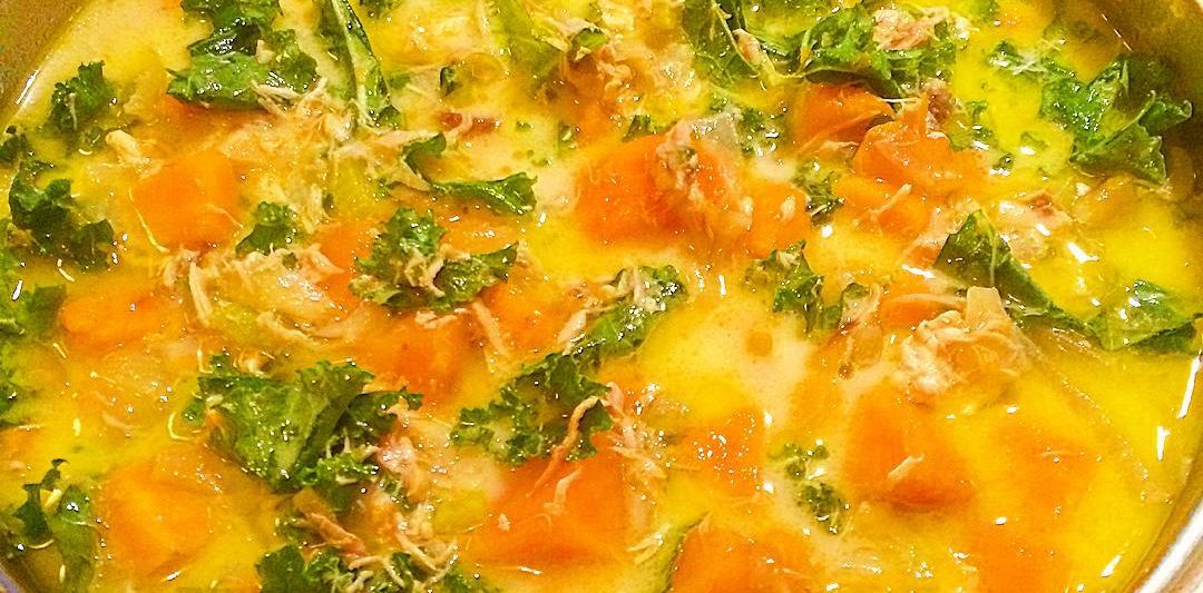 Chicken, Sweet Potato and Kale Soup